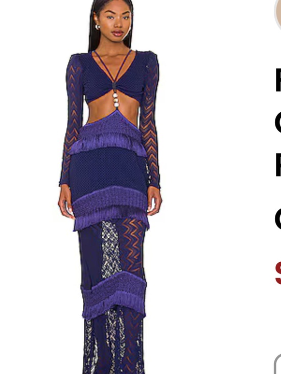 PatBO Dresses & Skirts - PatBO Purple Cutout Fringe Maxi Dress